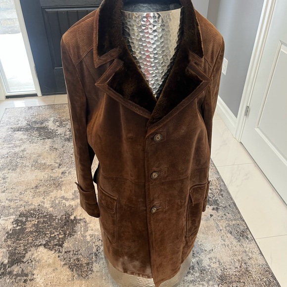 true vintage 1970s Other - COPY - Mens genuine suede and leather size 42 hipster 1970s coat jacket